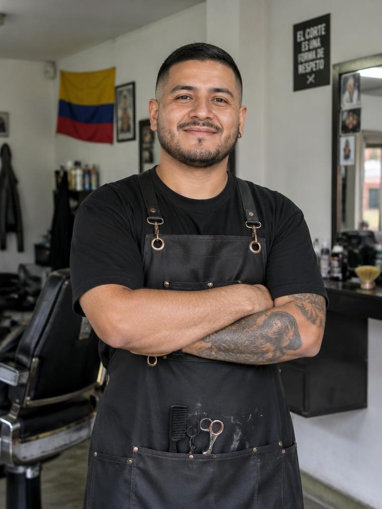 Andrés G., barbero estudiante en Medellín, Colombia