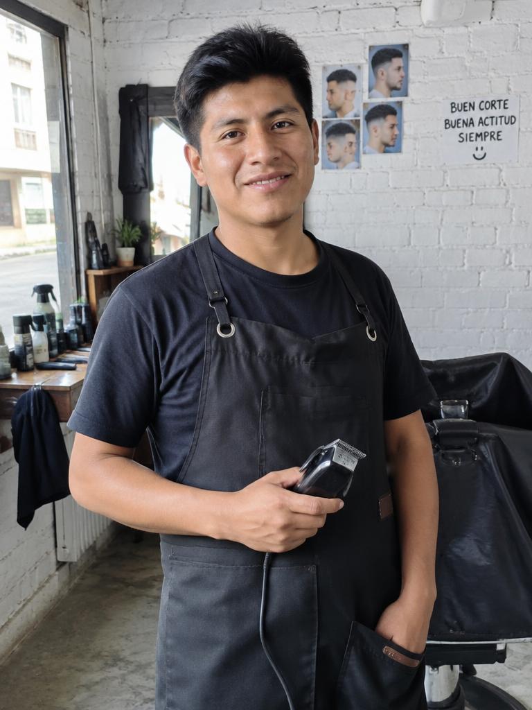 Miguel R., barbero estudiante en Lima, Perú
